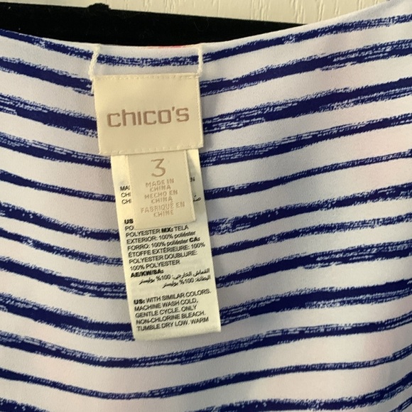 Chico's Reversible Striped Elephants Tee / Blouse -‎ Chico's  3 X-LARGE, 16 - Picture 3 of 11